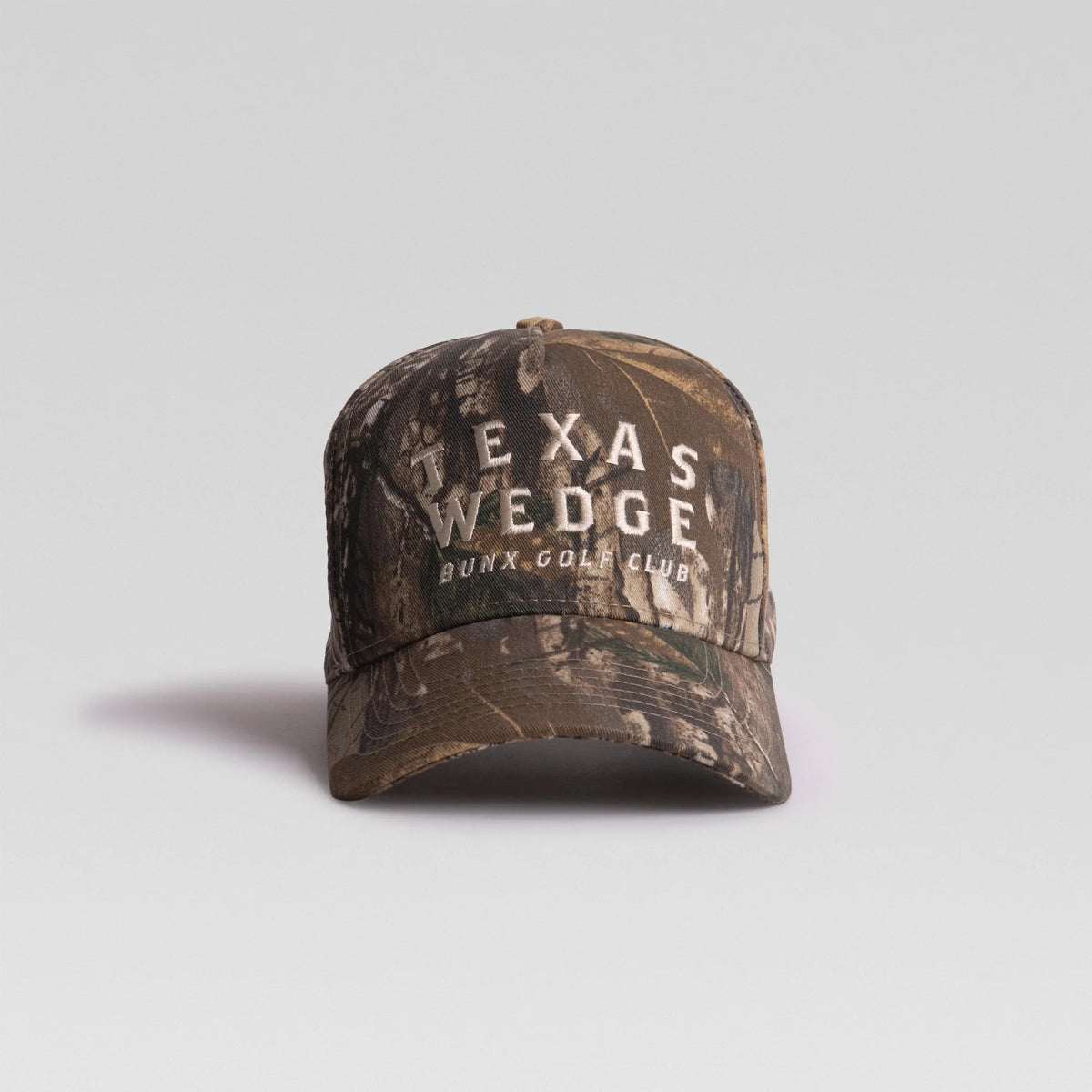 BUNX Golf Texas Wedge youth snapback in Realtree camo, front view